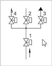 Блоки клапанов газовых DN 40-100, (схема 1)