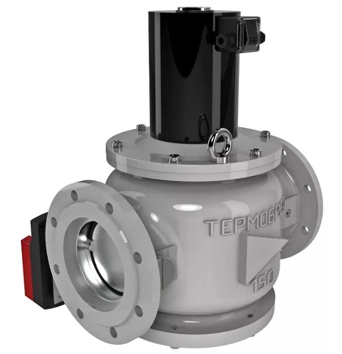 Клапаны электромагнитные двухпозиционные > Фланцевые DN 125 - 200, стальные, с электроприводом регулятора расхода (привод DA24MU230-AS) и датчиком положения