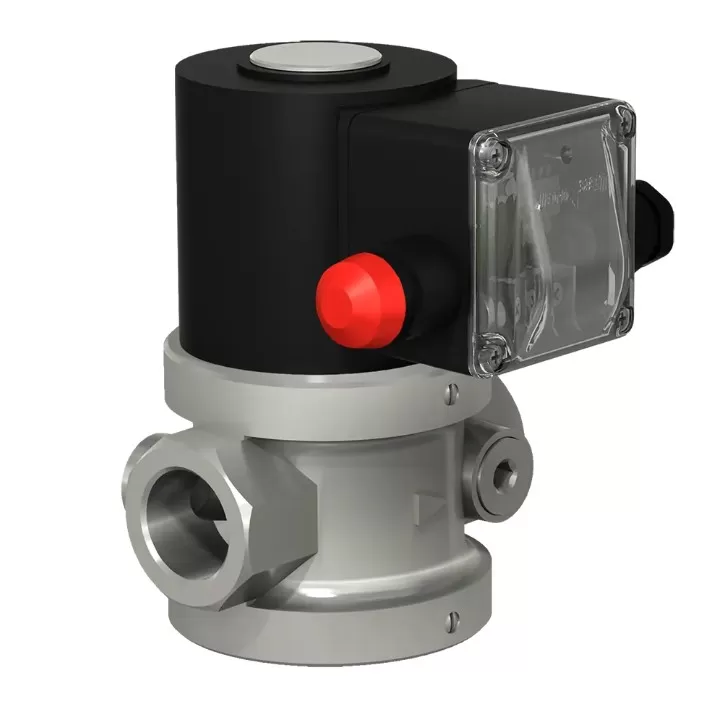 Клапаны электромагнитные двухпозиционные муфтовые DN 15-32, стальные, с ручным взводом электрического типа