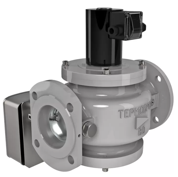 Клапаны электромагнитные двухпозиционные > Фланцевые DN 50-100, стальные, с электроприводом регулятора расхода (привод DA5FU230-DS)