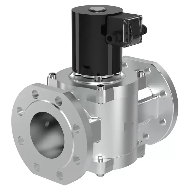 Клапаны электромагнитные двухпозиционные фланцевые DN 50-100, нормально-открытые, с присоединительными фланцами PN 16