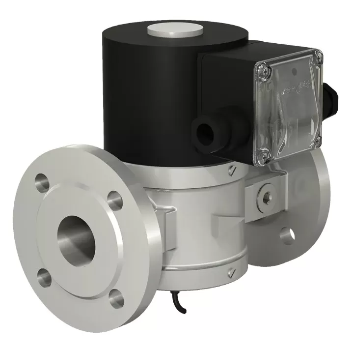 Клапаны электромагнитные двухпозиционные фланцевые DN 25, стальные, для жидких сред, с датчиком положения