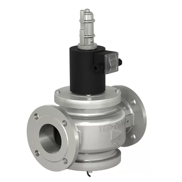 Клапаны электромагнитные двухпозиционные > Фланцевые DN 15-100, стальные, с медленным открытием и датчиком положения