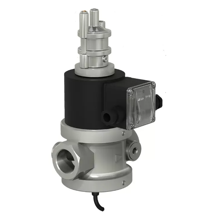 Клапаны электромагнитные двухпозиционные муфтовые DN 15-32, стальные, с медленным открытием и датчиком положения