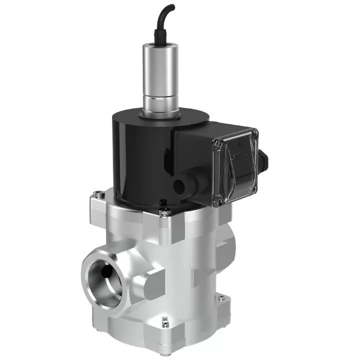 Клапаны электромагнитные двухпозиционные муфтовые DN 32-50, нормально-открытые с датчиком положения